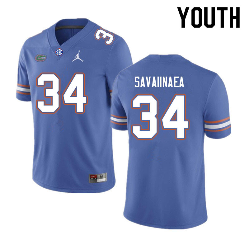 Youth #34 Andrew Savaiinaea Florida Gators College Football Jerseys Sale-Royal - Click Image to Close